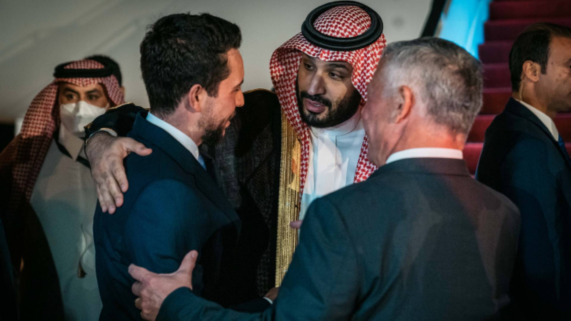 جلالة الملك وولي العهد السعودي وولي العهد الأمير الحسين