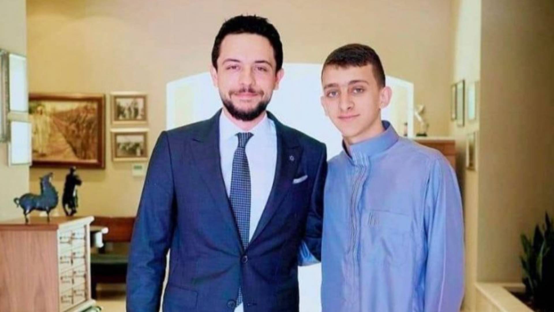 ولي العهد، الأمير الحسين بن عبدالله الثاني والفتى الشيخ محمد نوح العنانزة