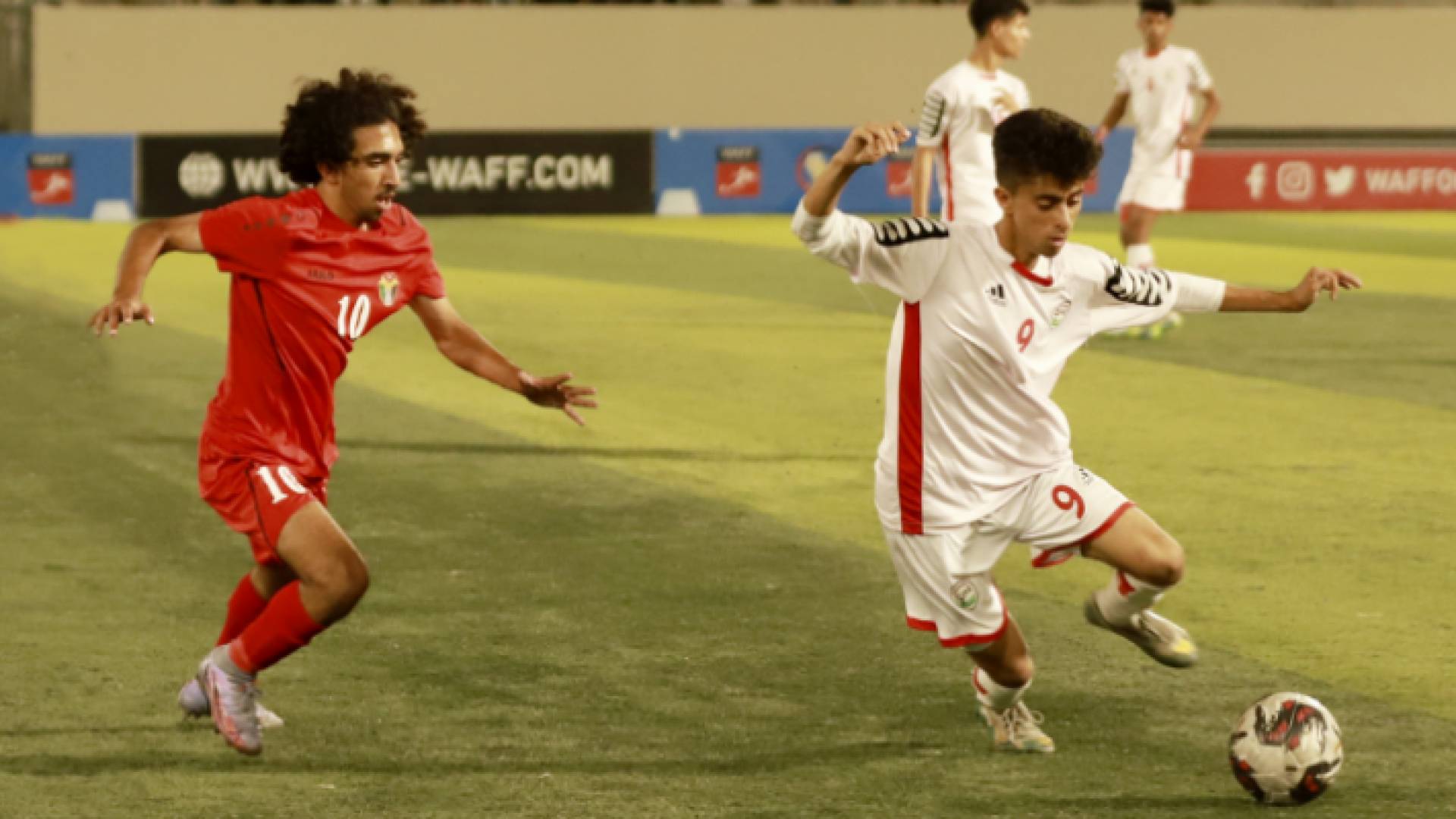 صورة من مباراة المنتخب الأردني للناشئين مع نظيره اليمني في بطولة غرب آسيا
