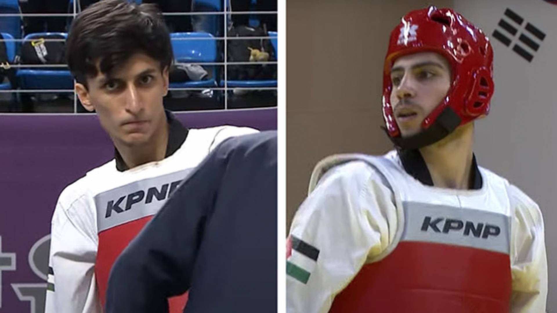 لاعبا المنتخب الوطني للتايكواندو زيد مصطفى ولؤي حميدان