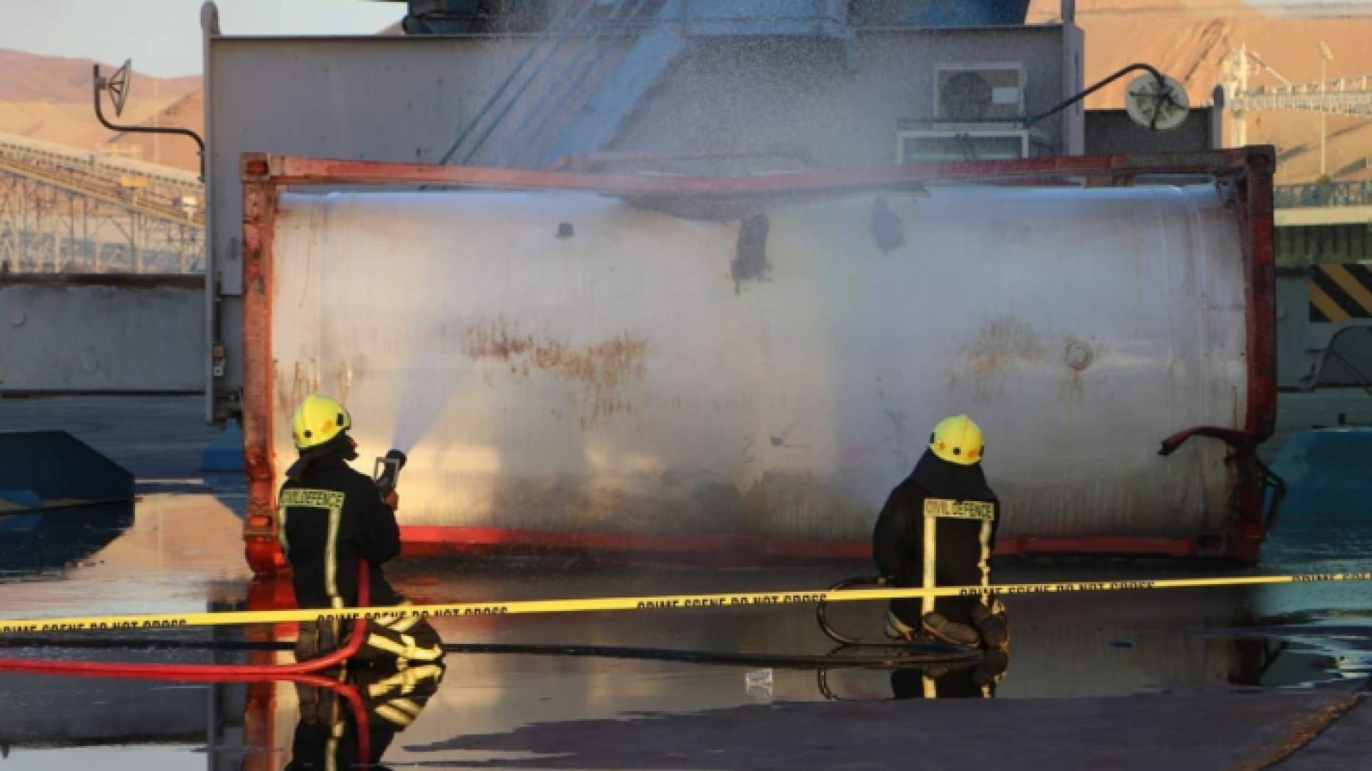 من موقع سقوط صهريج الغاز