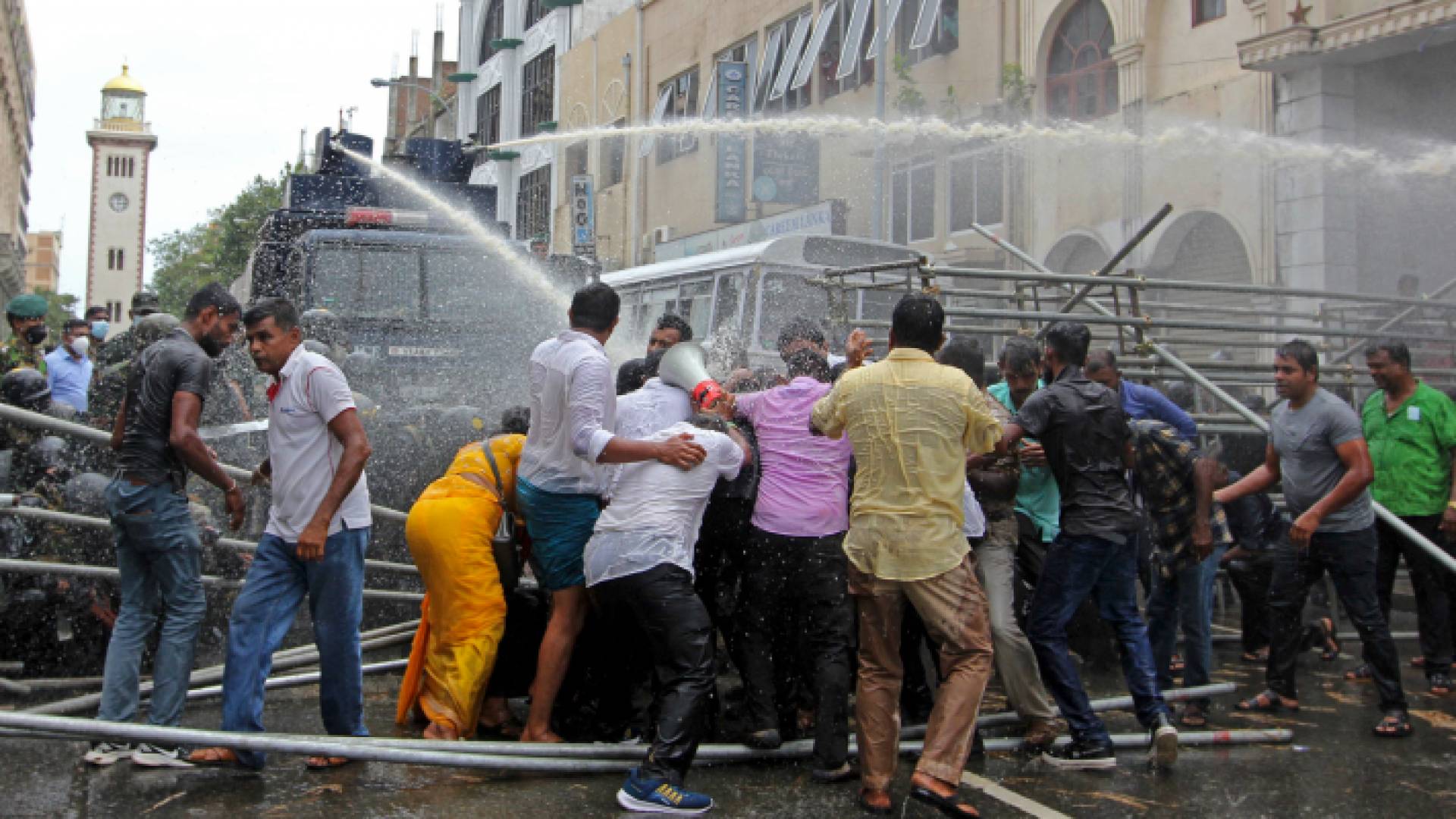 الصورة من الاحتجاجات في سريلانكا