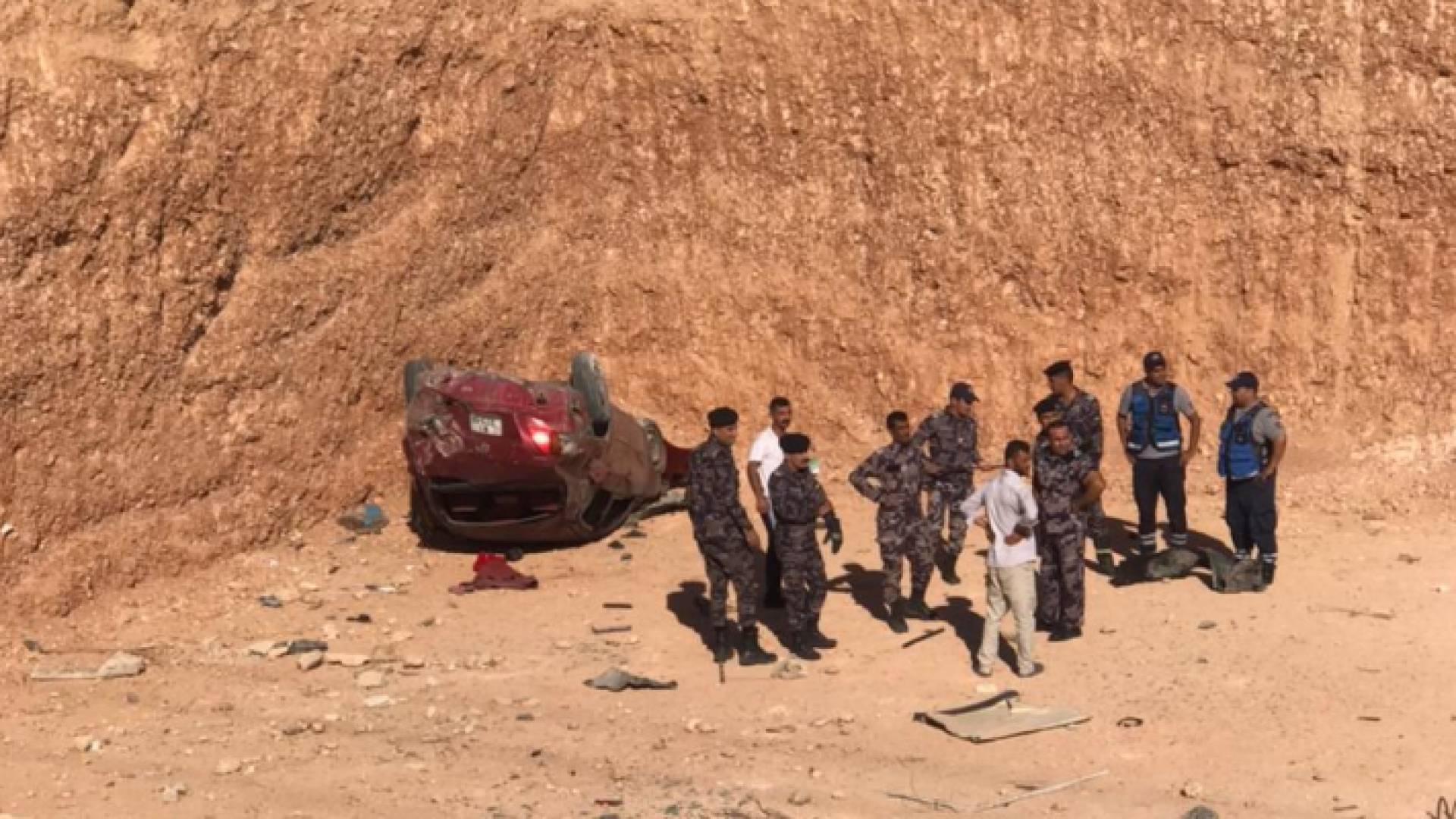 صورة للمركبة التي تدهورت