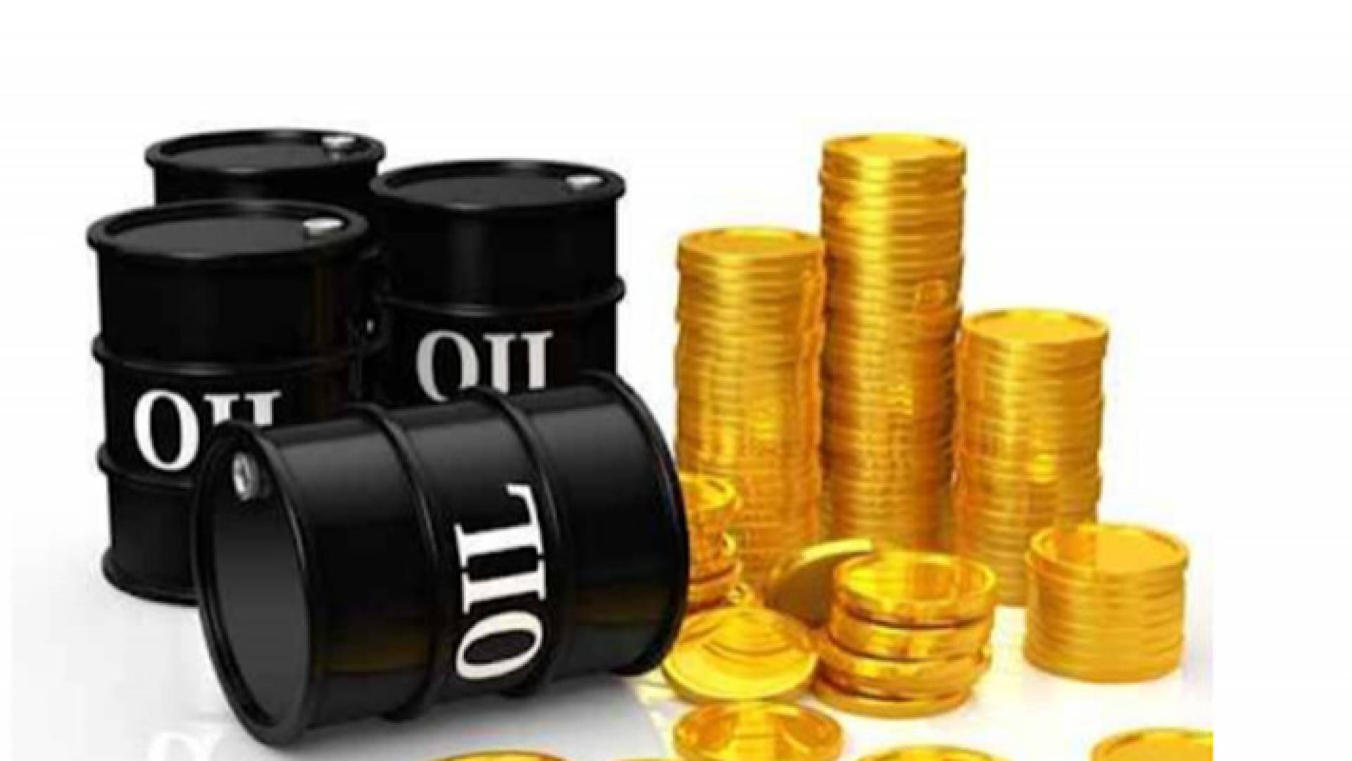 رسمة تعبيرية لبرميل نفط وذهب