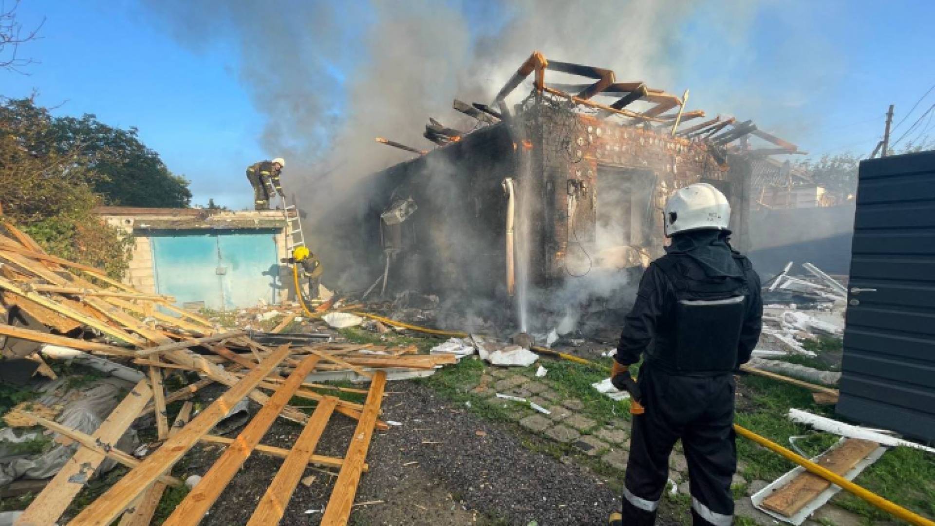 قصف روسي على إحدى المناطق الأوكرانية