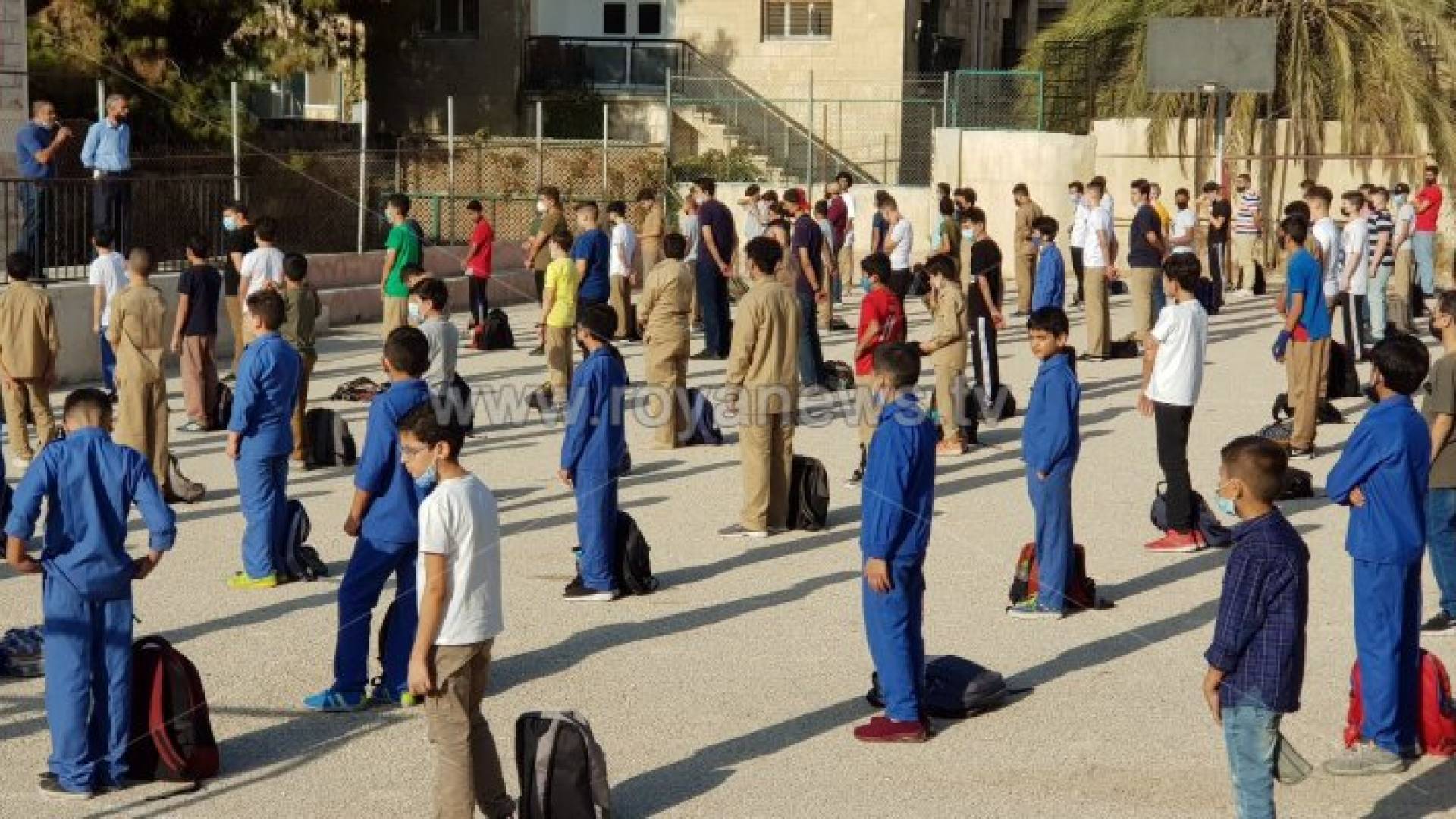 طابور صباحي لطلبة مدرسة في الأردن