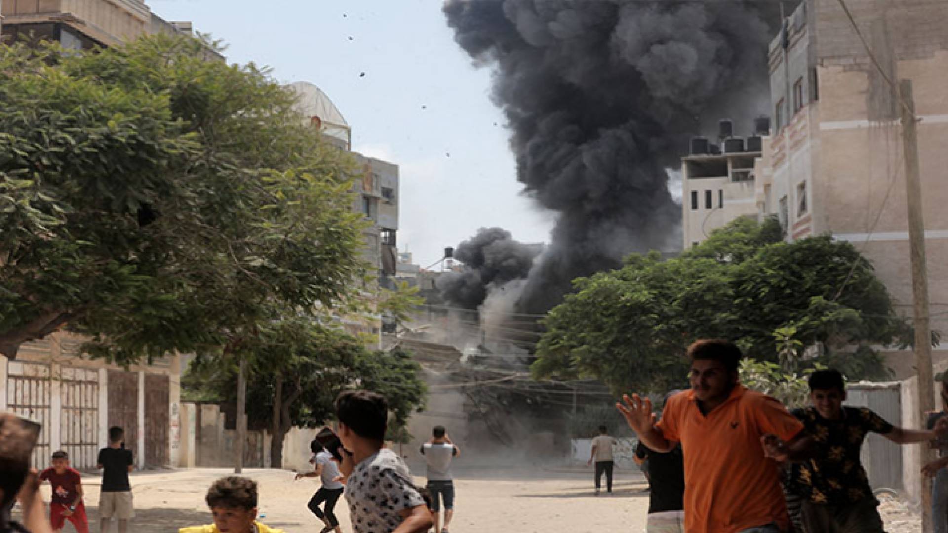 الصورة اثناء القصف على غزة