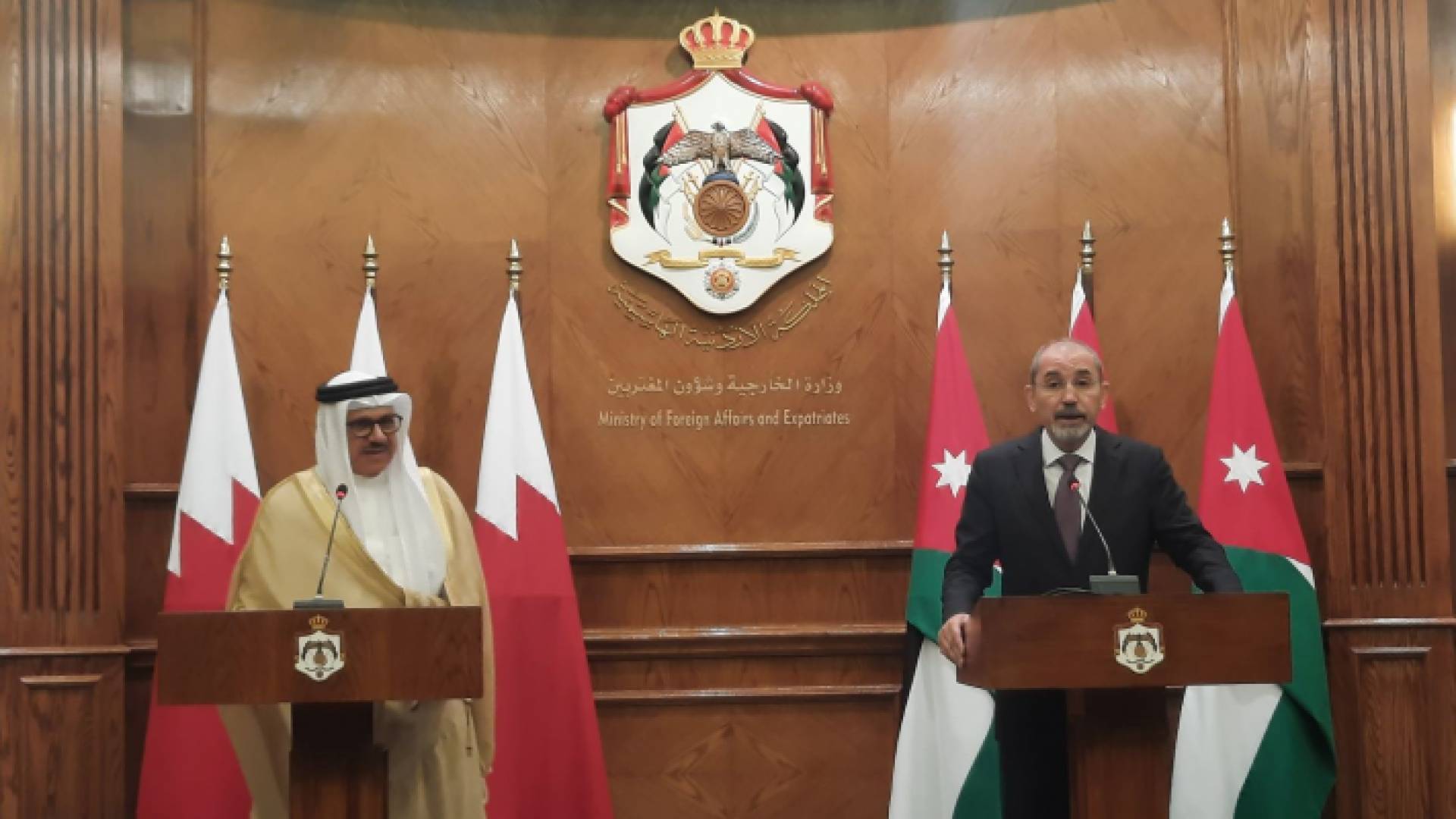 وزيري الخارجية الأردني والبحريني