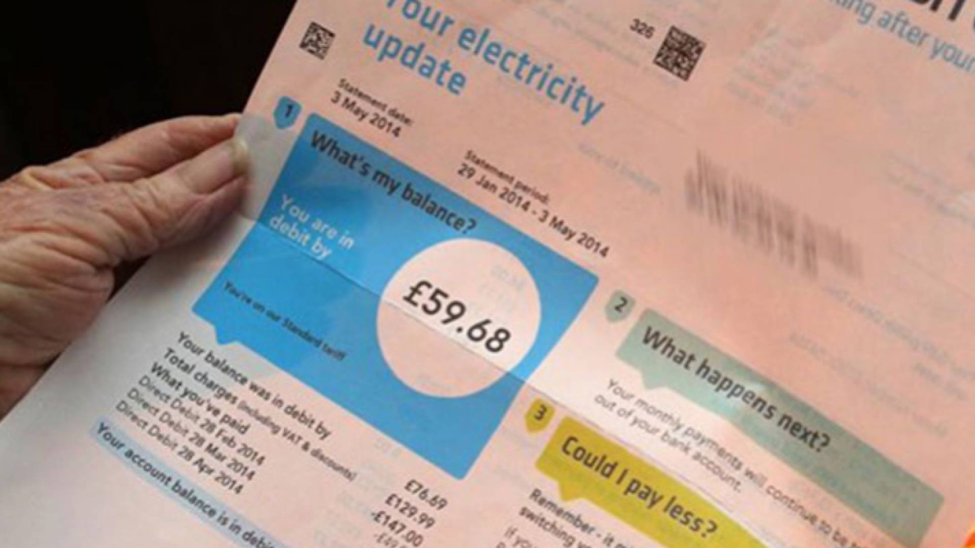 فاتورة كهرباء في بريطانيا