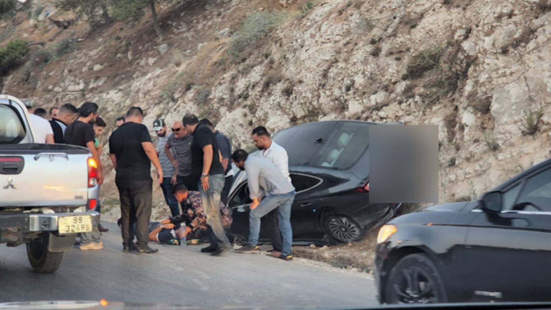 لحظة إسعاف السائق