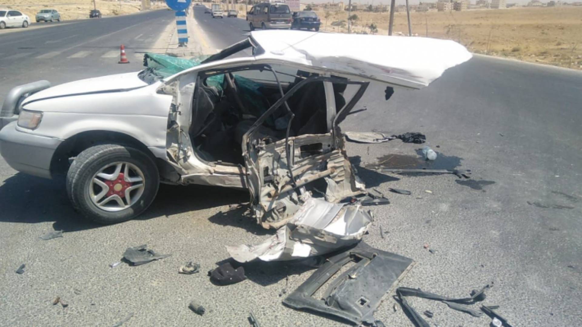 جانب من حادث التصادم