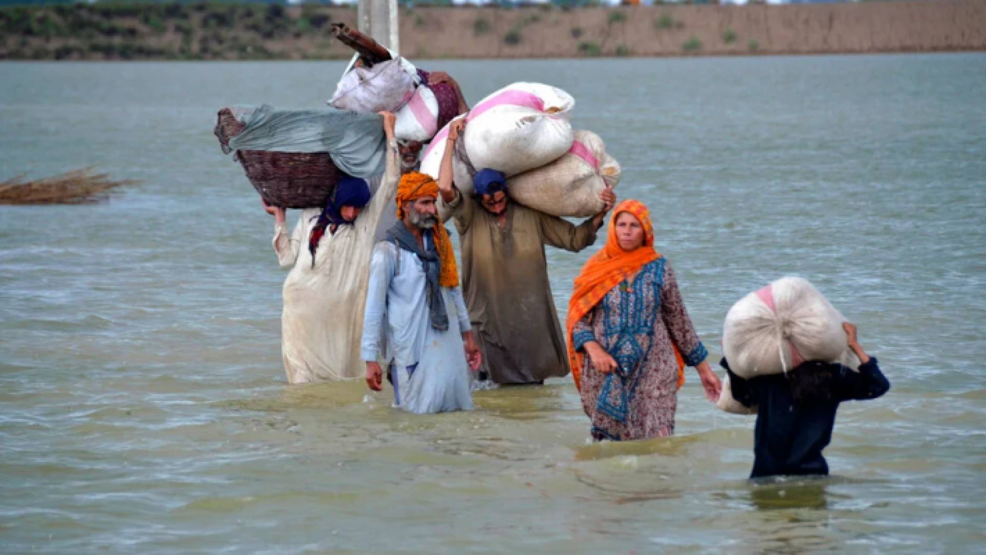 جانب من الفيضانات في باكستان