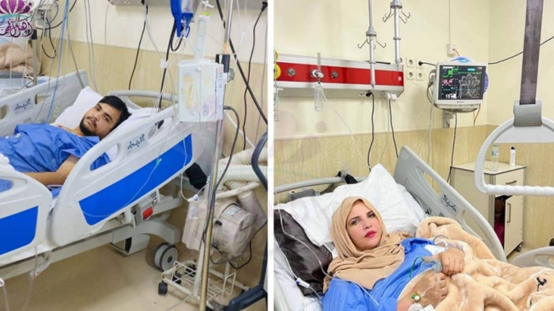 السيدة الأردنية إلى جانب نجلها بعد تكلل العملية بالنجاح