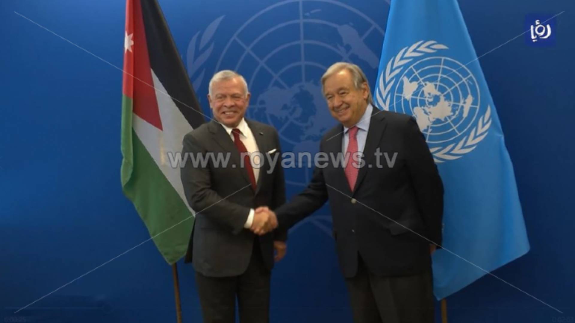 جلالة الملك عبد الله الثاني والأمين العام للأمم المتحد أنتونيو غوتيريش