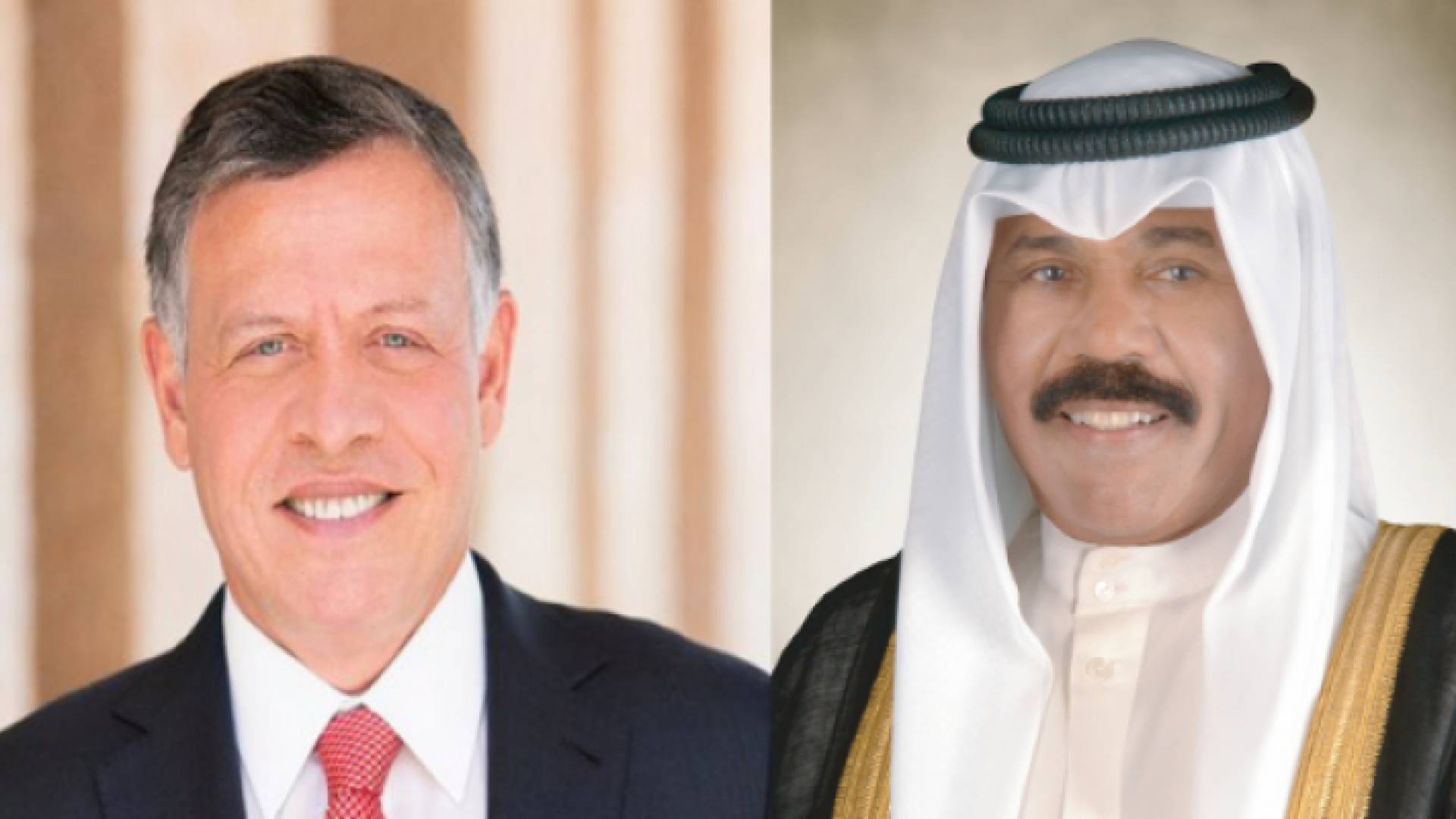 الملك عبد الله الثاني وأمير الكويت نواف الصباح