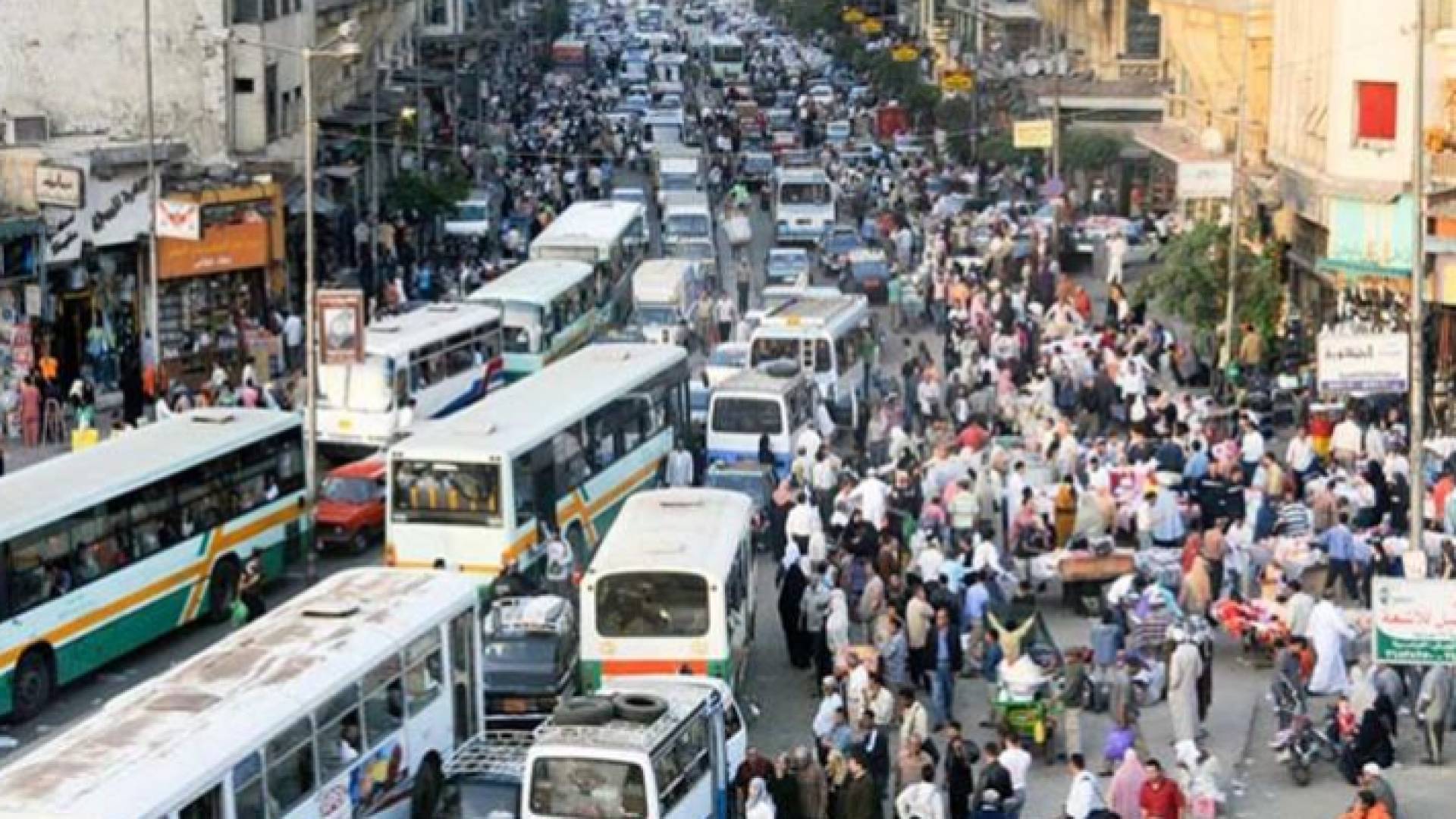 لقطة تظهر الازدحامات داخل مدينة مصرية