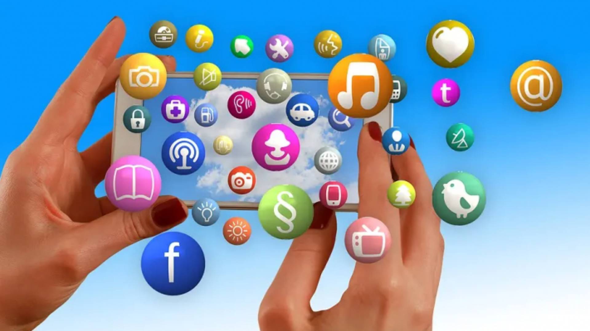 أيقونات منصات التواصل الاجتماعي المتعددة