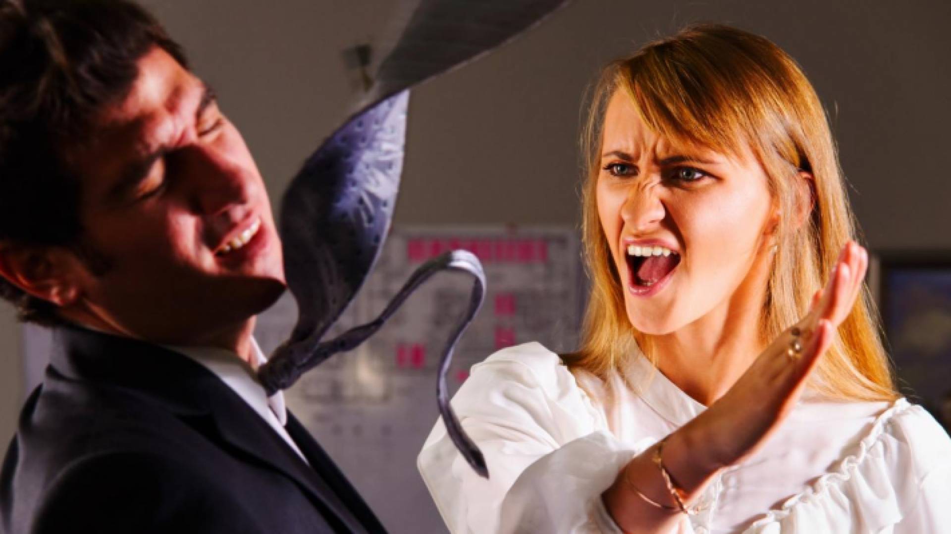 فتاة تضرب شابا - تعبيرية