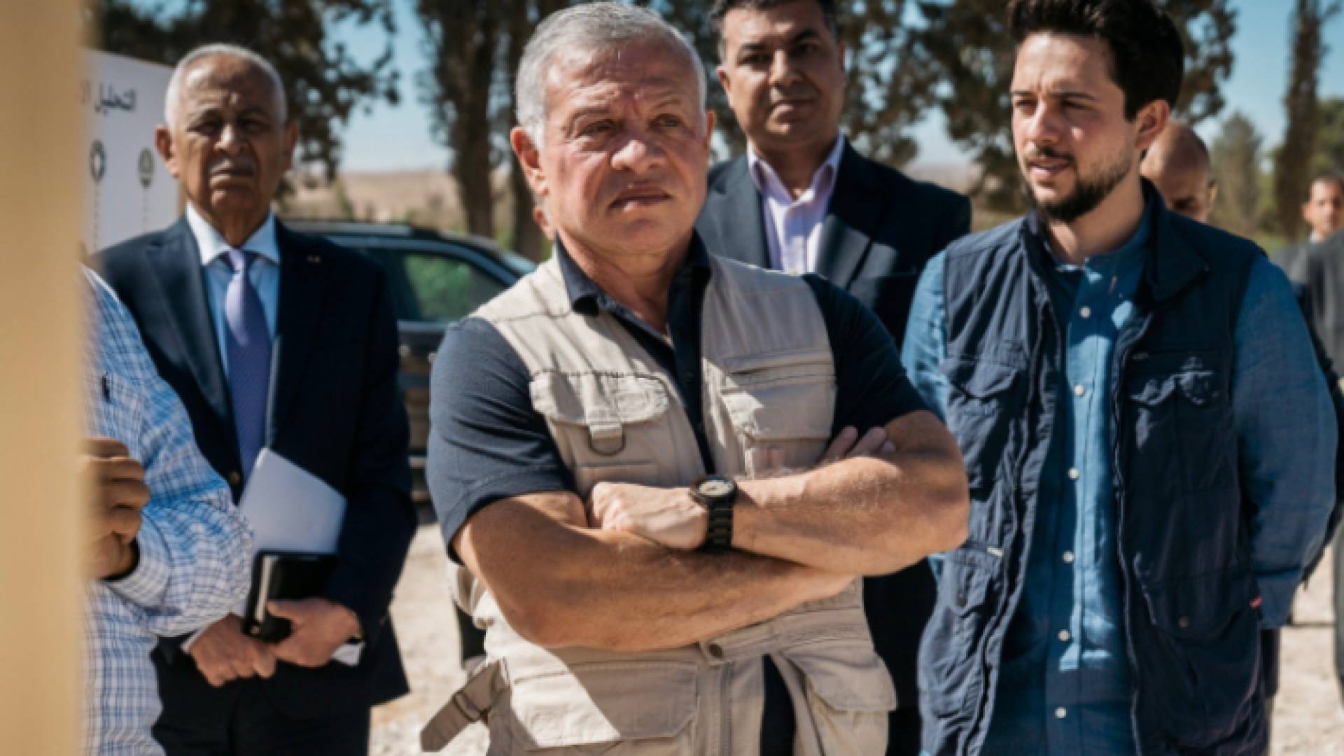 جانب من زيارة الملك وولي العهد إلى البادية الجنوبية