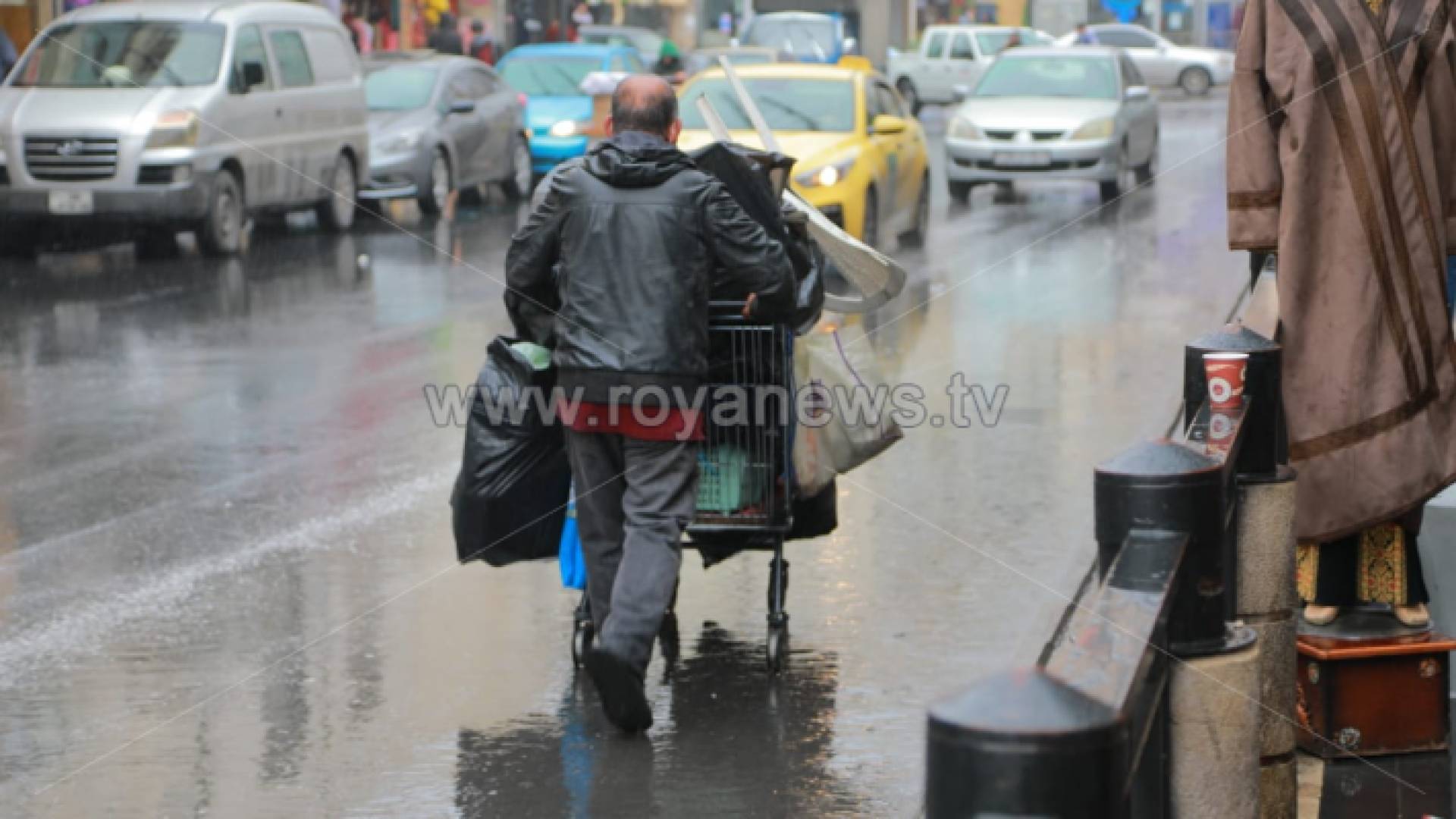 الأمطار في منطقة وسط البلد بالعاصمة عمان - أرشيفية