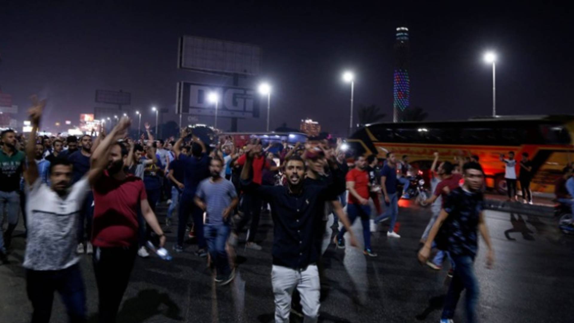 جانب من التظاهرات في مصر ضد الرئيس عبد الفتاح السيسي