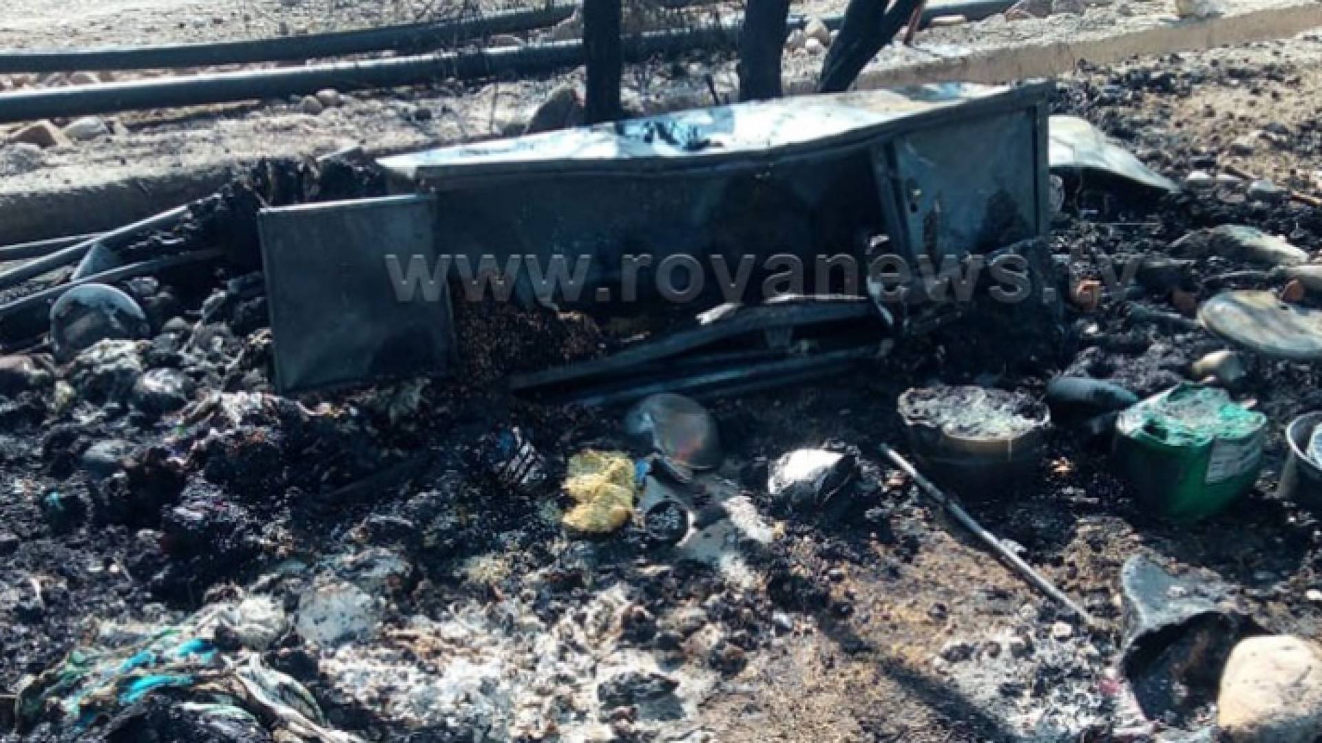 صورة من حريق خيمة في منطقة غور عسال التابعة للأغوار الجنوبية