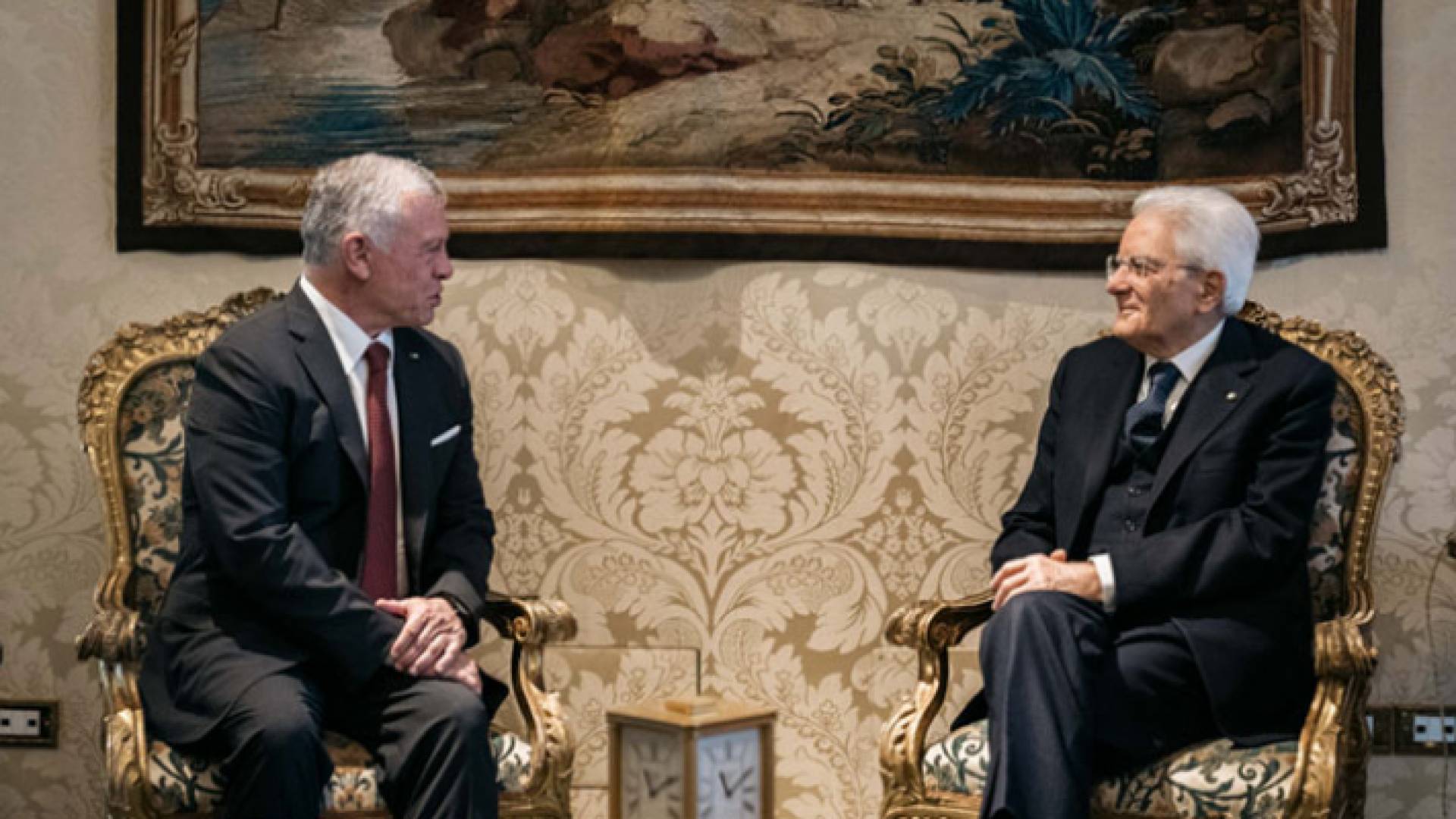 جلالة الملك عبد الله الثاني والرئيس الإيطالي سيرجيو ماتاريلا