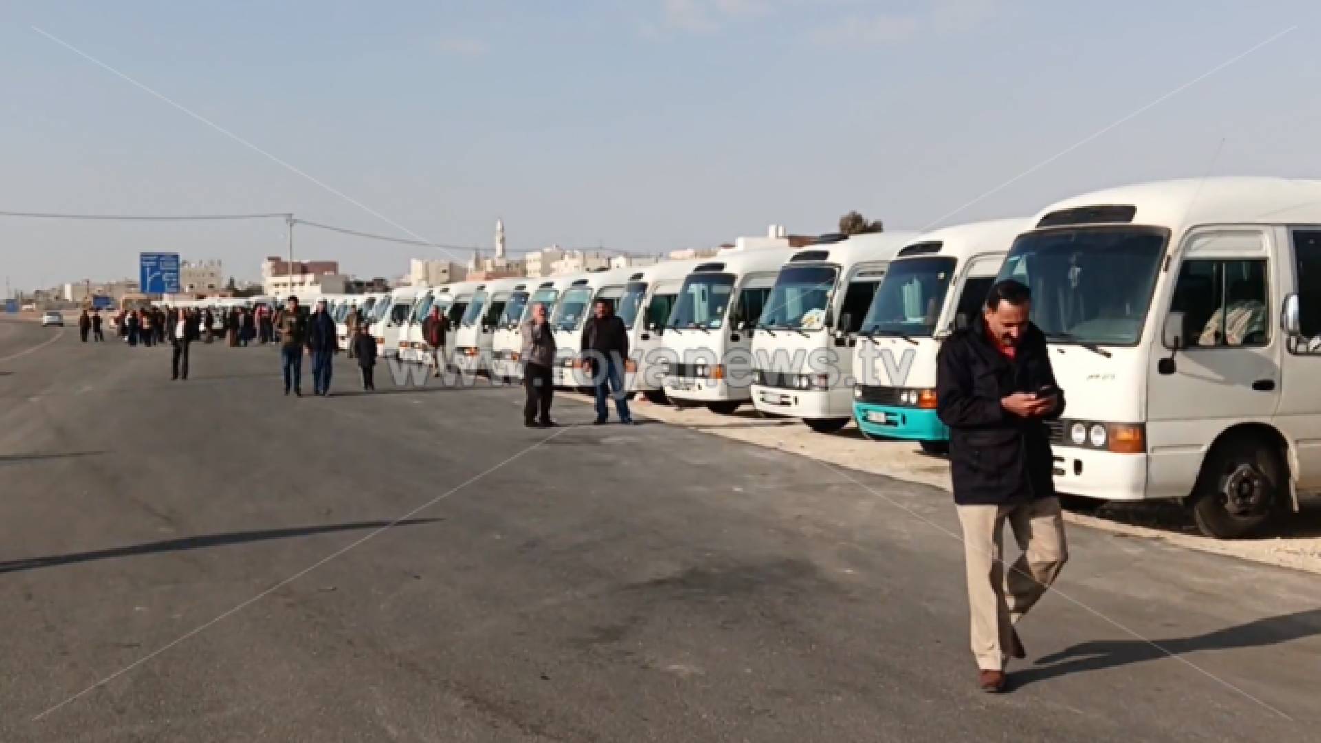 صورة أرشيفية من إضراب الباصات