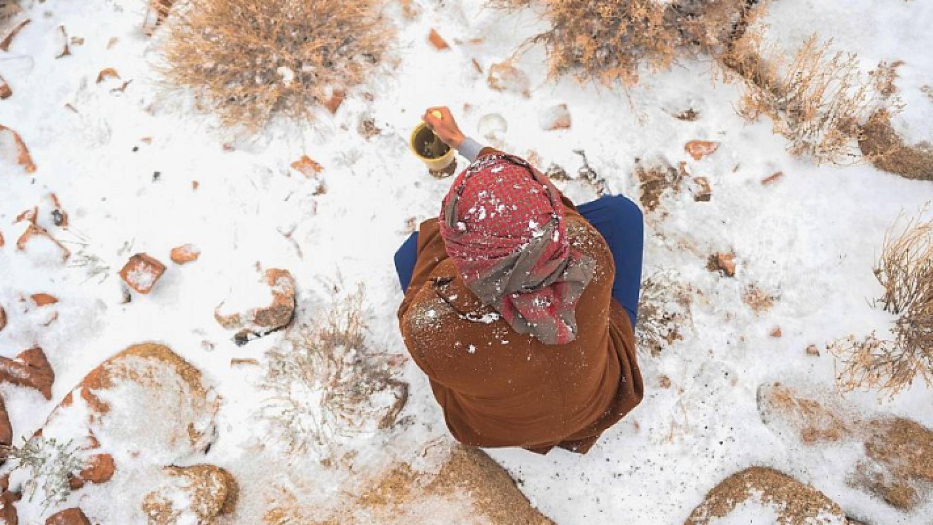 صورة لوكالة الأنباء السعودية "واس" من منطقة جبال اللوز في تبوك