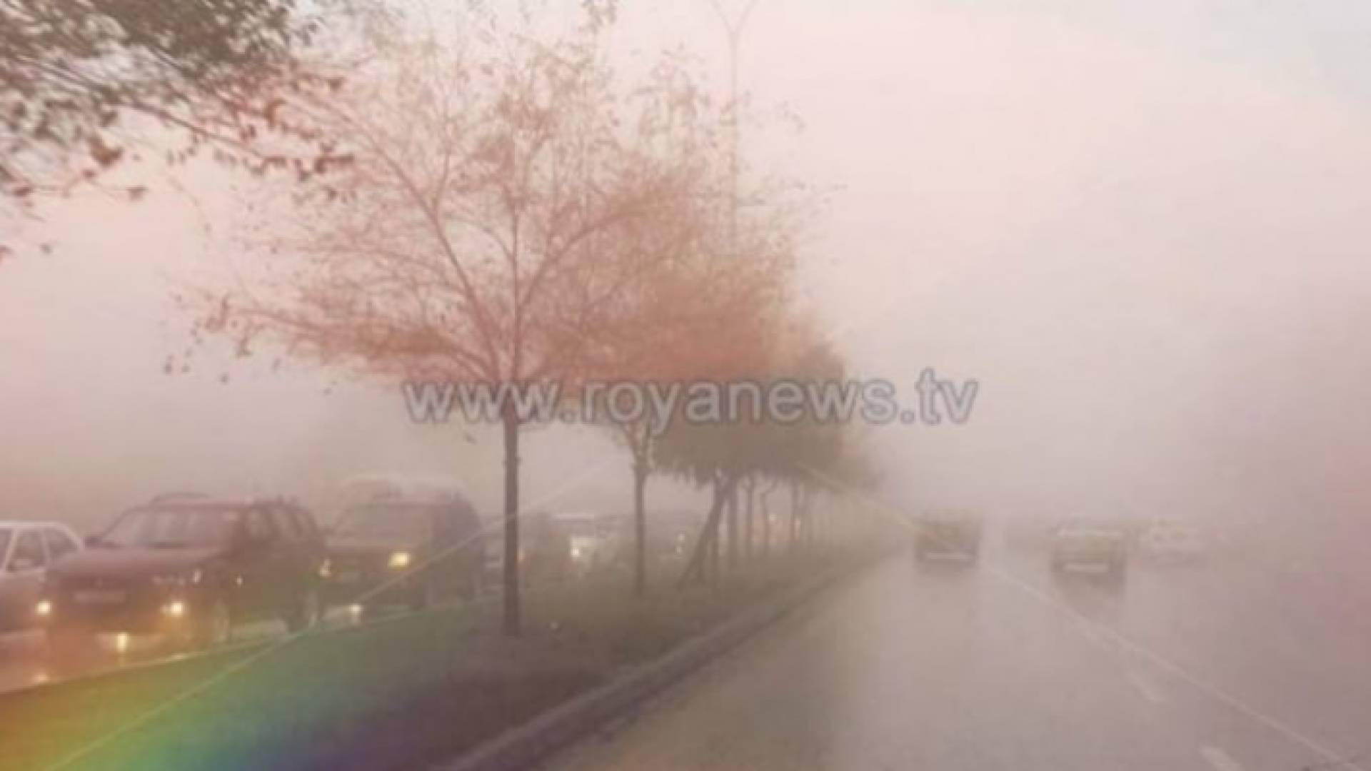 ضباب في أحد شوارع العاصمة عمان