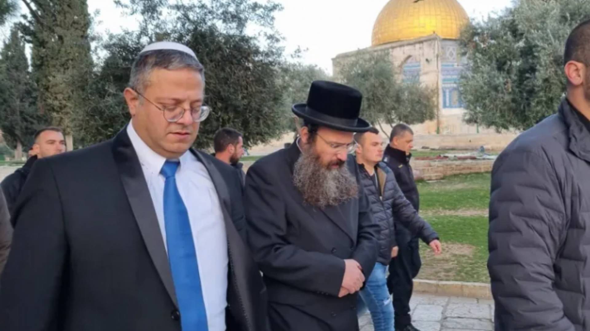 صور من افقتحام إيتمار بن غفير للمسجد الأقصى