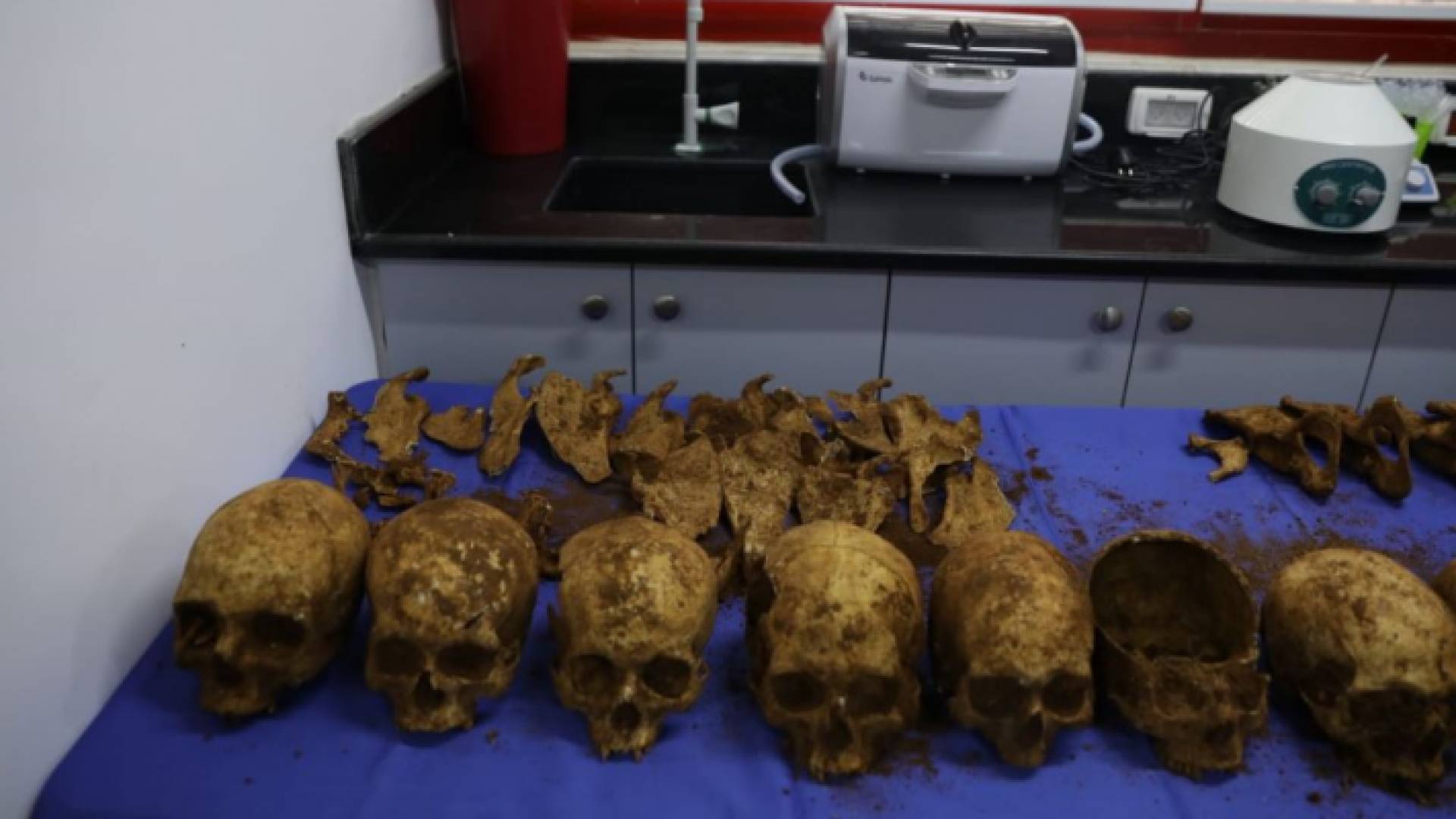 بقايا الرفات التي عثر عليها