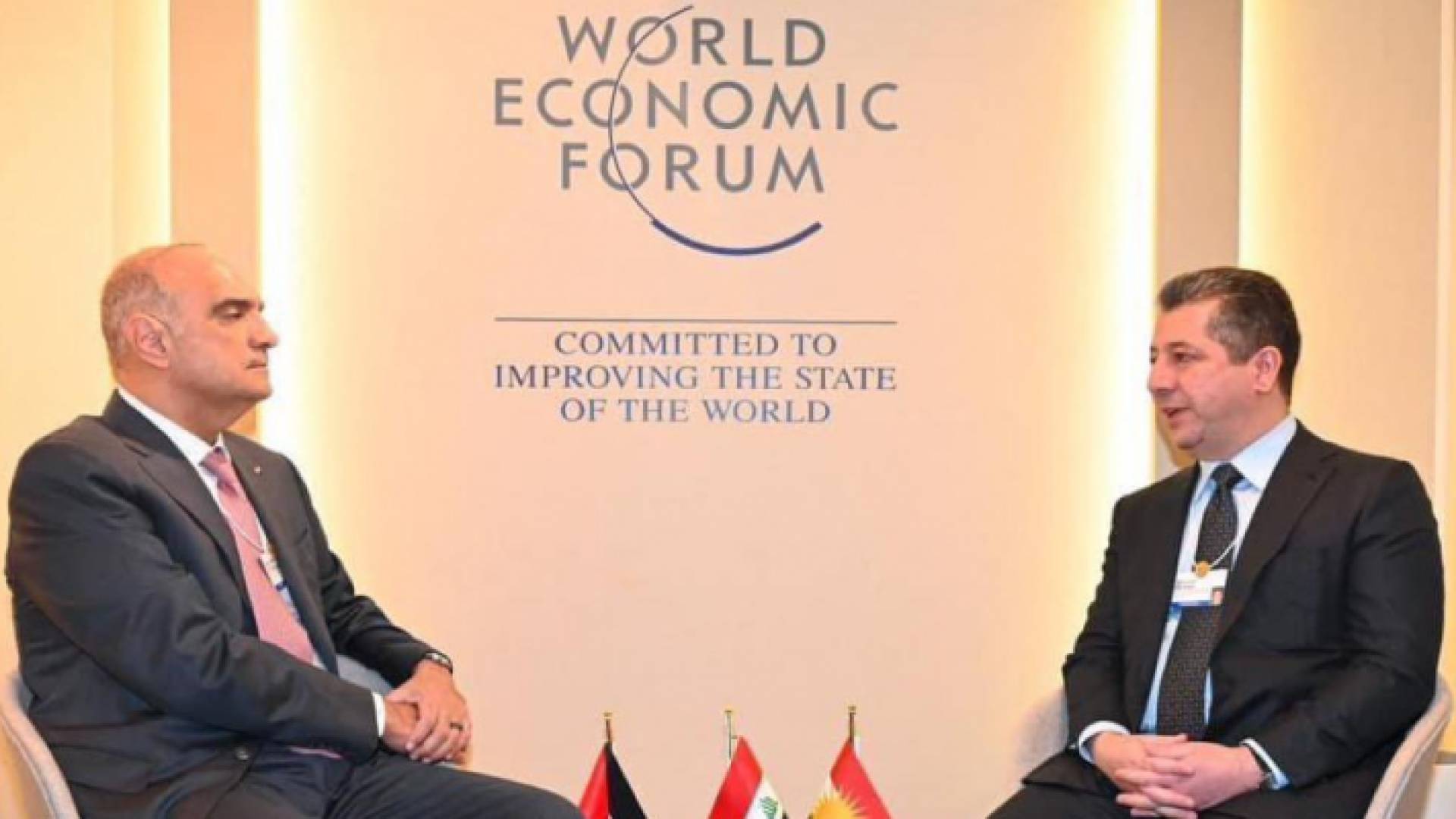 جانب من لقاء رئيس الوزراء بشر الخصاونة مع رئيس حكومة إقليم كردستان العراق مسرور بارزاني