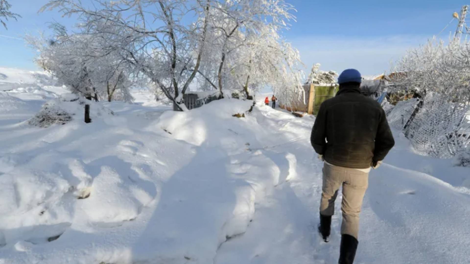جزائري يمشي على الثلوج