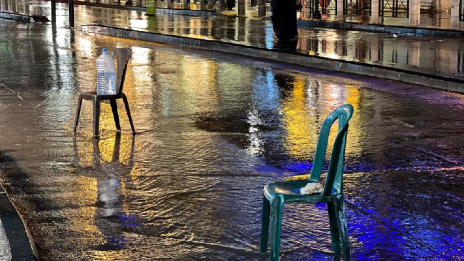 منطقة وسط البلد خلال المنخفض الجوي الأخير