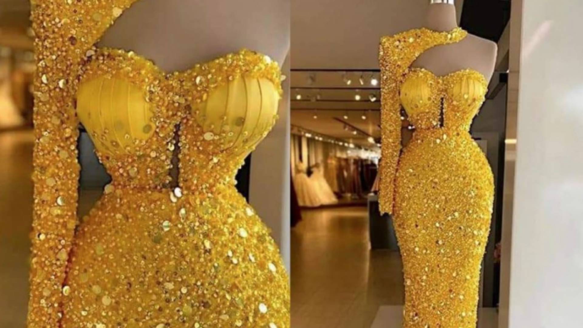 فستان الذهب الذي أعلنت عنه الشركة المصرية