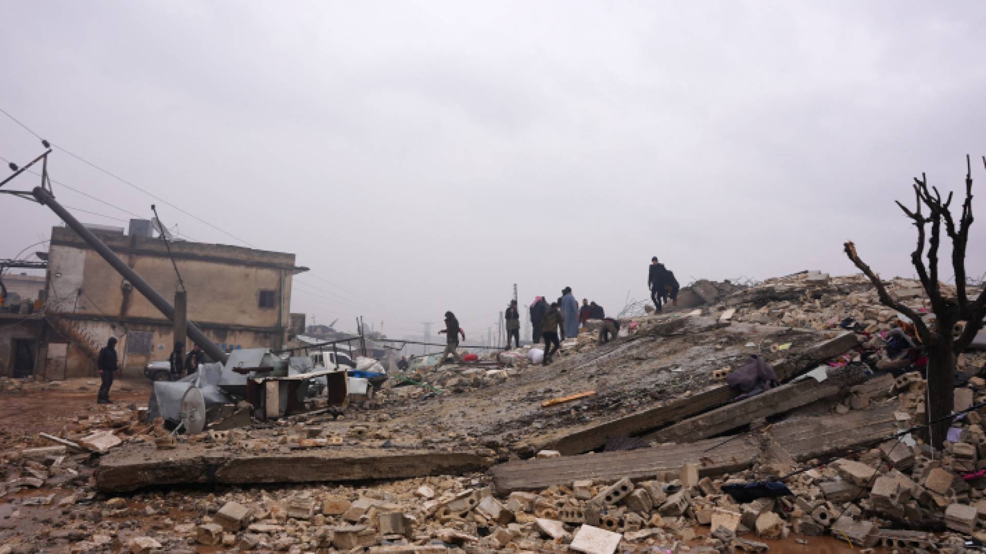 صورة لآثار الزلزال المدمر في سوريا