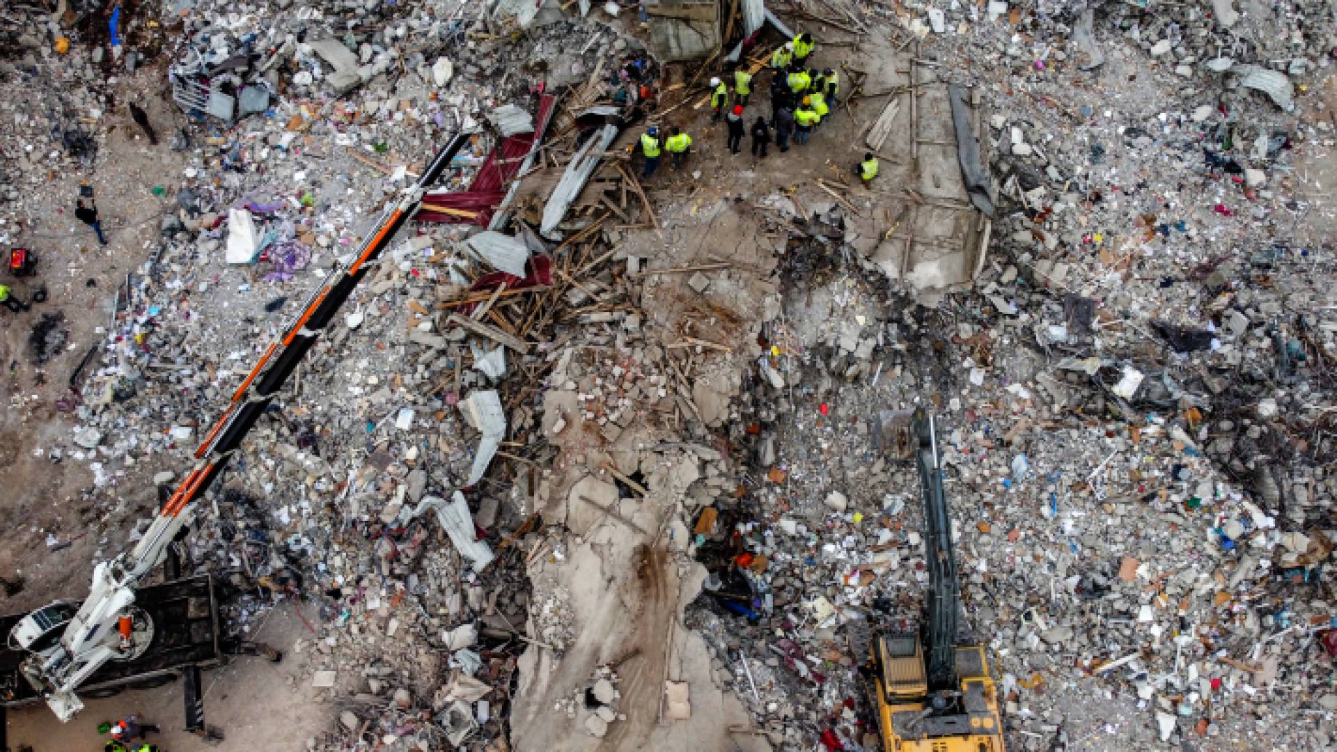 جانب من الدمار الذي خلفه الزلزال في تركيا