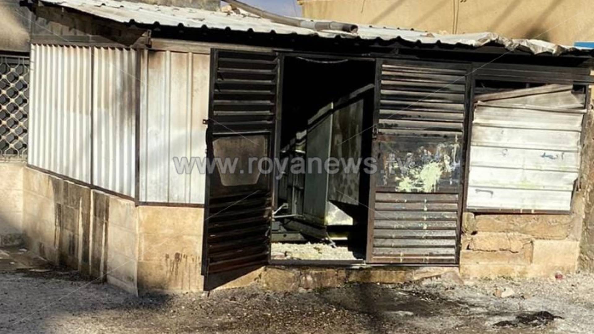 صورة للمحول الكهربائي المحترق