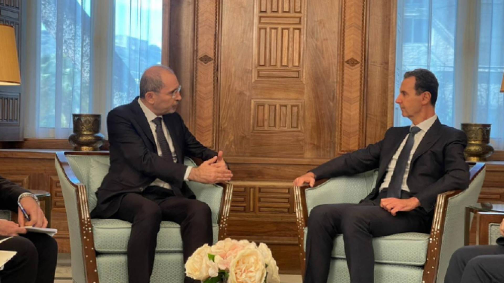 الرئيس السوري بشار الأسد لدى استقباله وزير الخارجية أيمن الصفدي