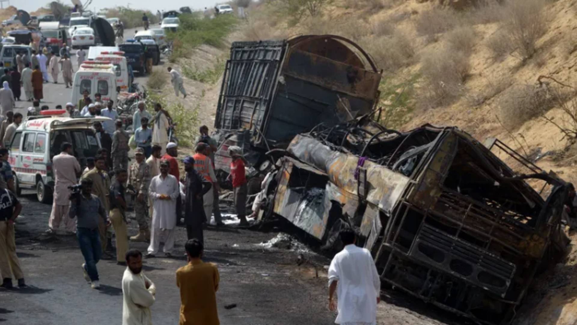 صورة أرشيفية لحادث سير في باكستان