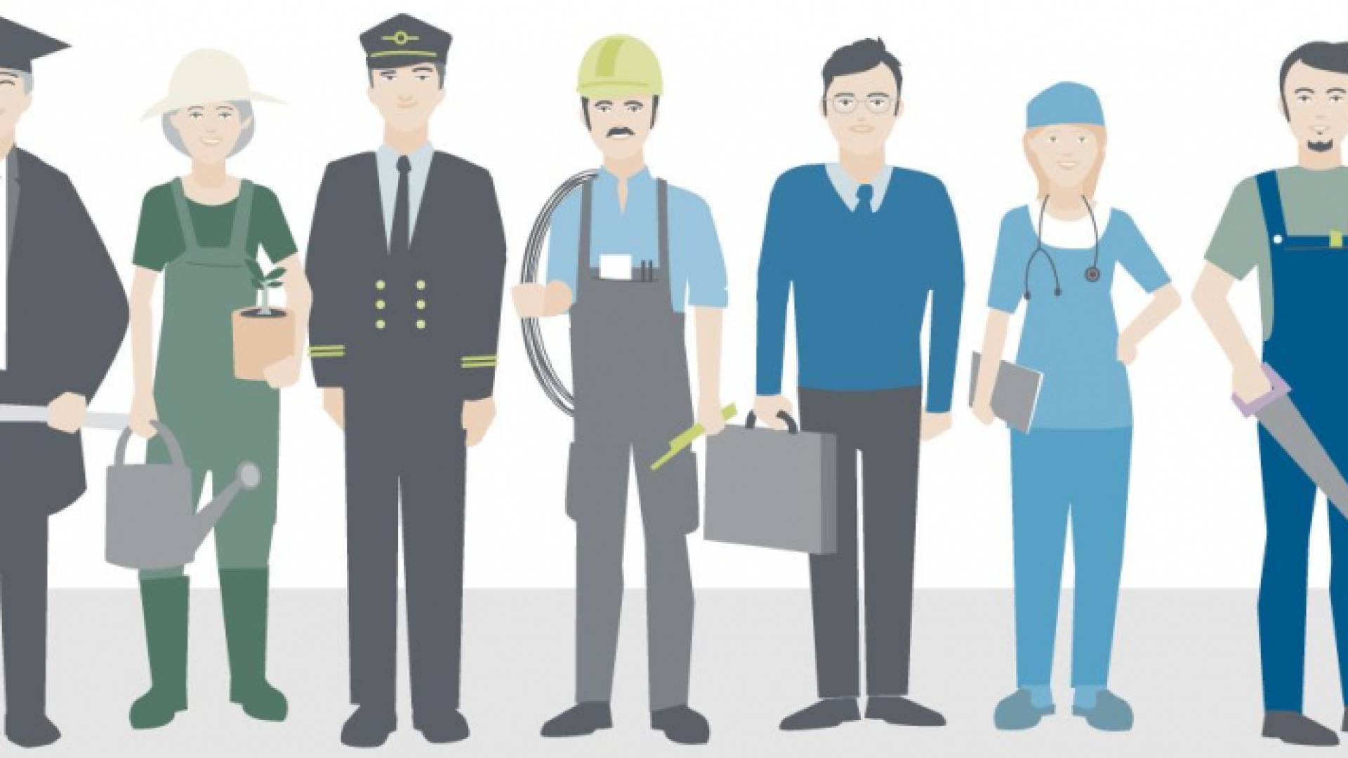 صورة تعبيرية لأشخاص يعملون بتخصصات مهنية وجامعية