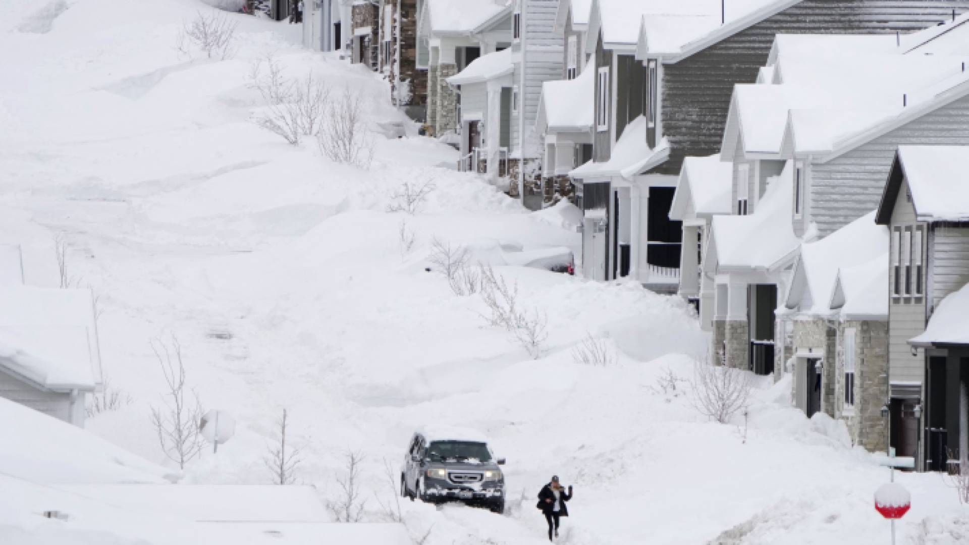 ثلوج متراكمة في إحدى الولايات المتحدة