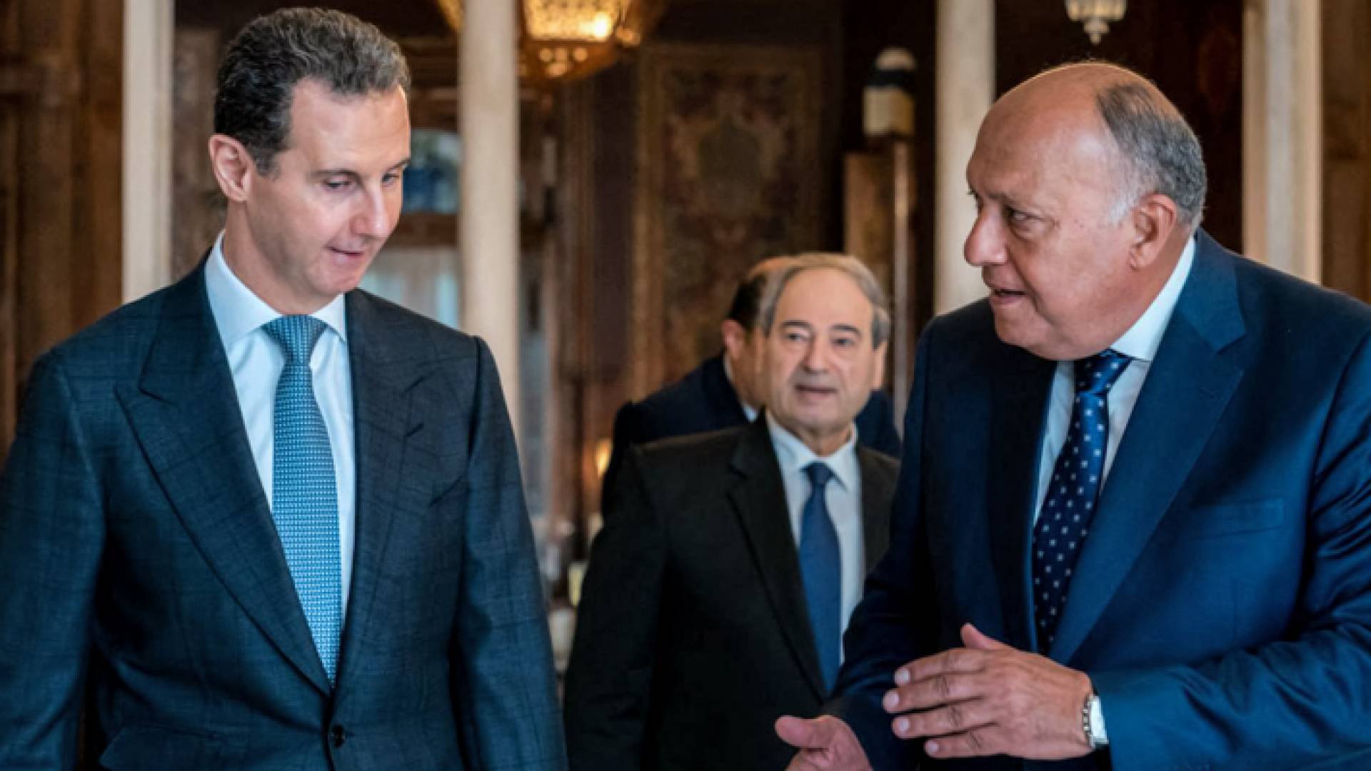 وزير الخارجية المصري سامح شكري في ضيافة الرئيس السوري بشار الأسد