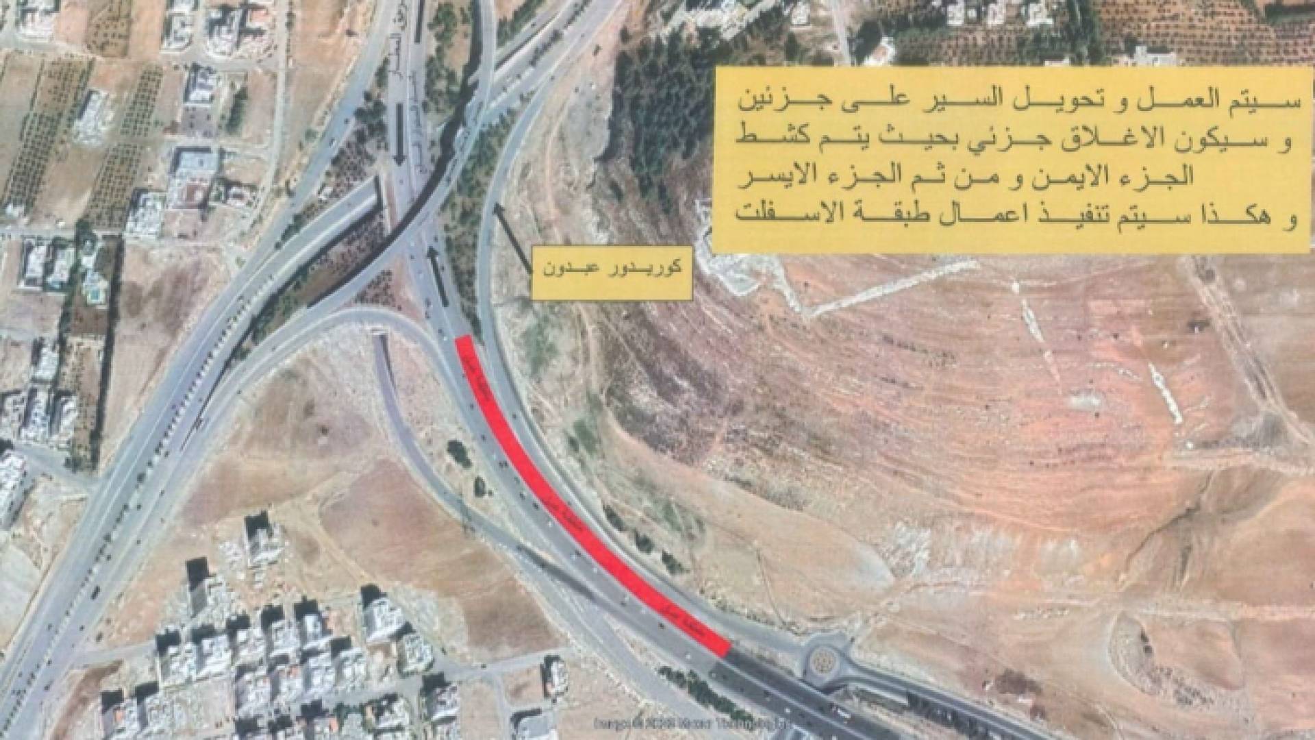 صورة توضيحية لمكان التحويلات المرورية