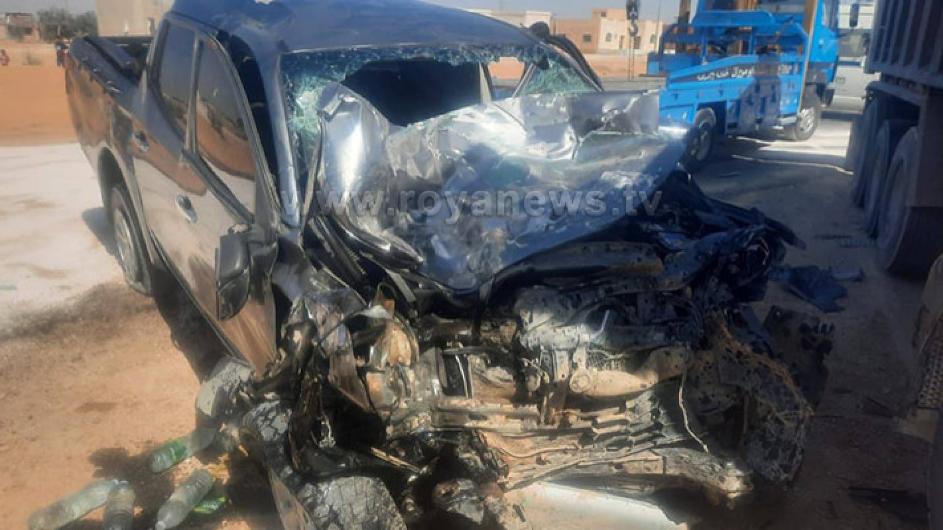 المركبة المتضررة من حادث السير