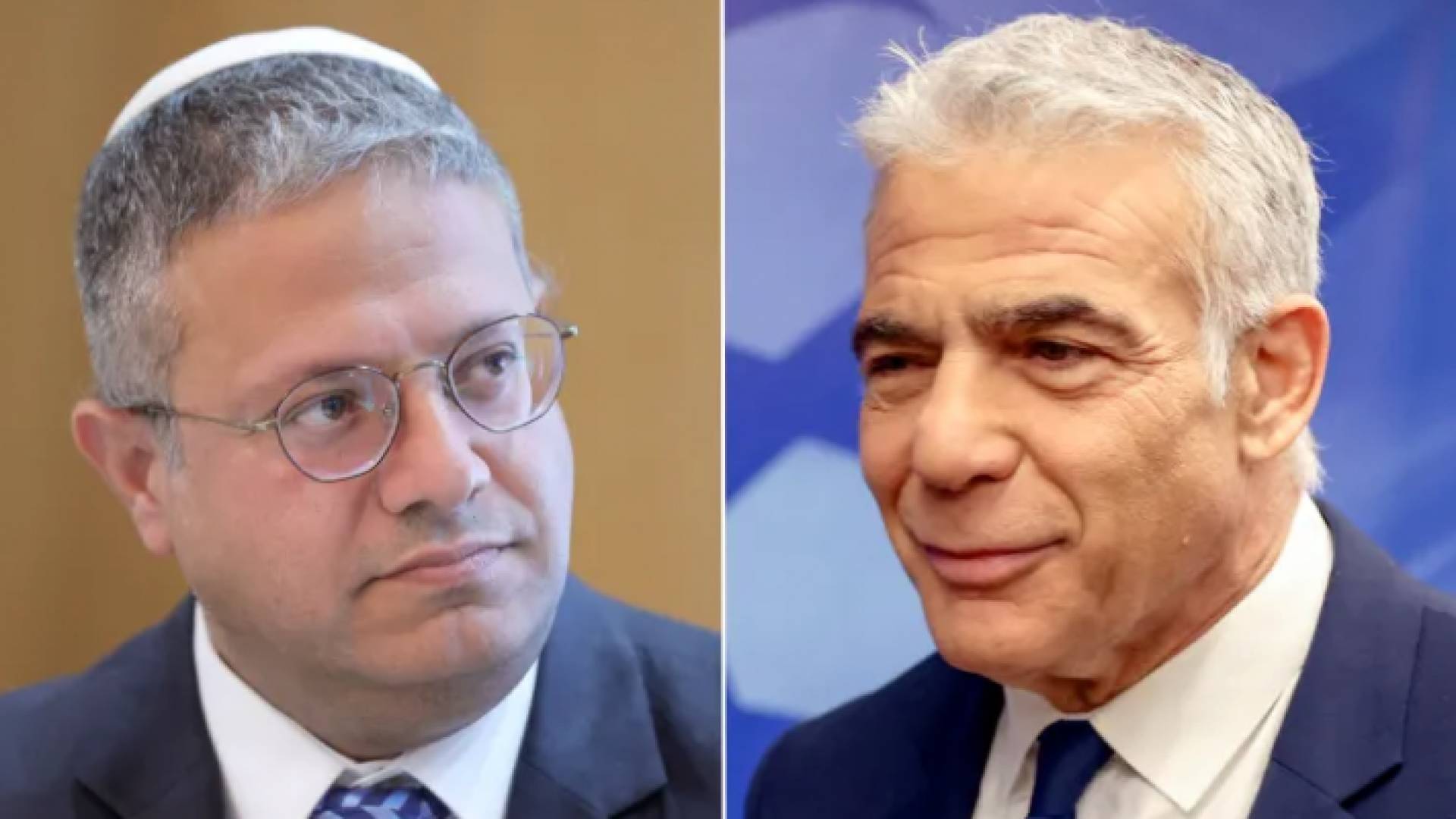 رئيس وزراء الاحتلال السابق يائير لابيد والمتطرف بن غفير