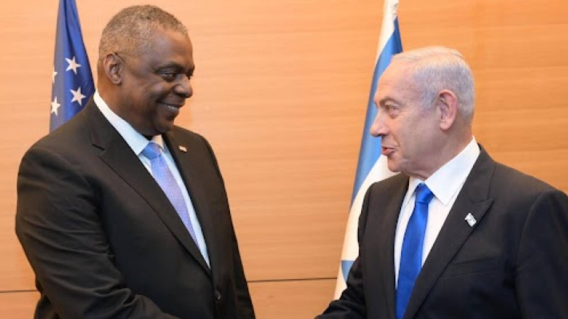 وزير الدفاع الأمريكي أوستن ورئيس حكومة الاحتلال نتنياهو