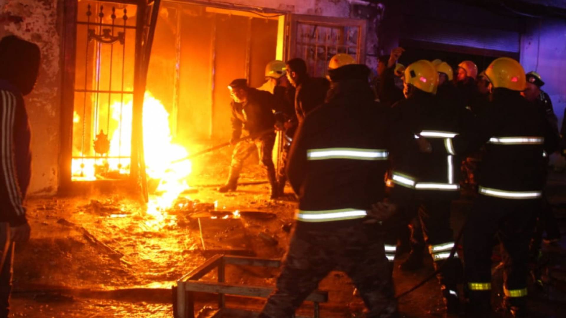 حريق مستودع وقود في الرمثا