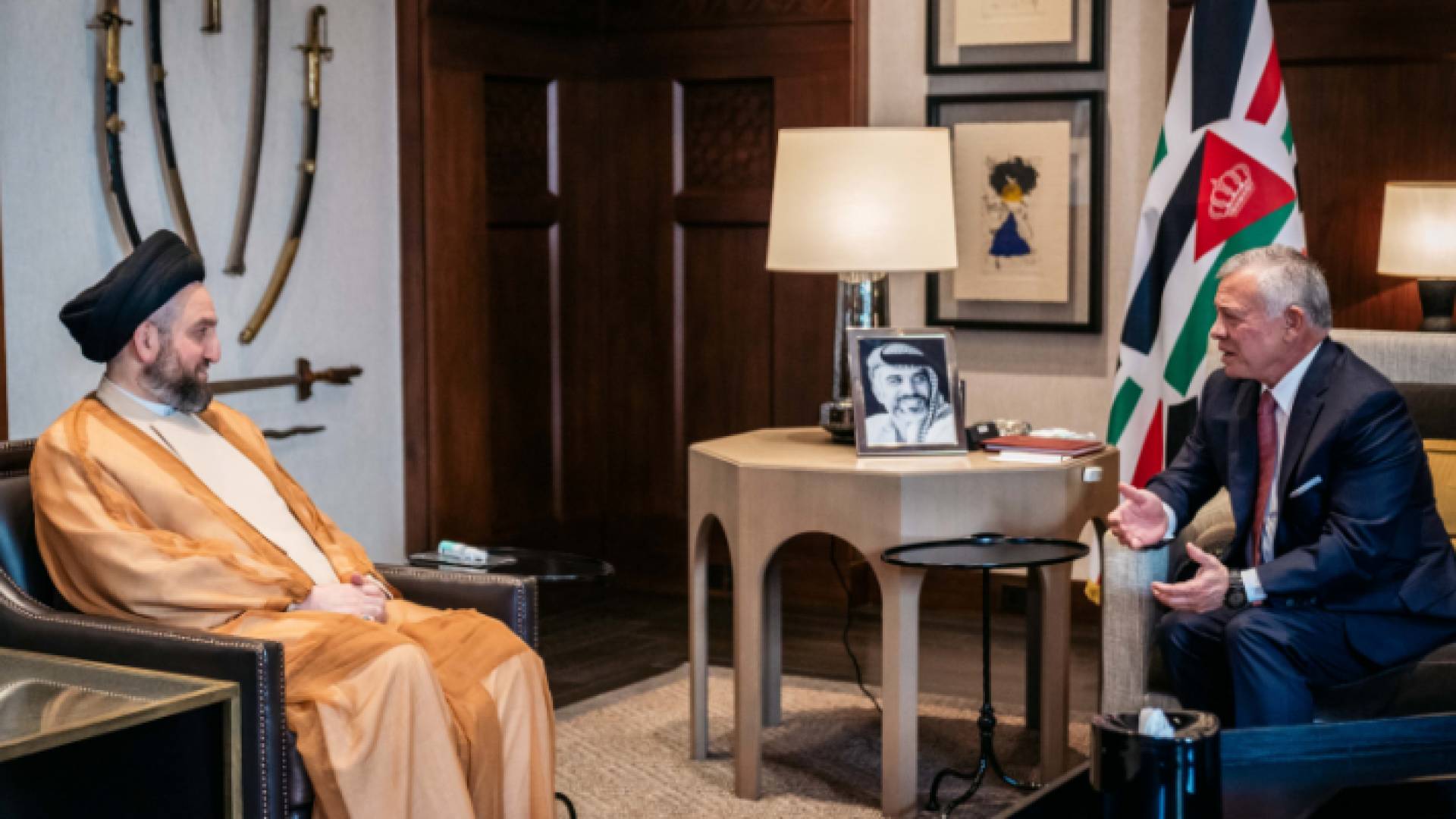 جلالة الملك عبدالله الثاني في لقاء رئيس تيار الحكمة الوطني في العراق عمار الحكيم